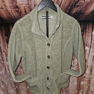 Croft & Barrow Green Button-Up Sweater